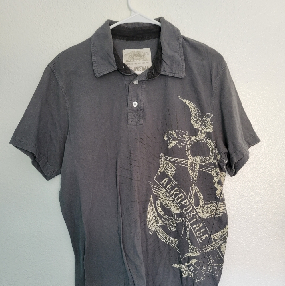 Aeropostal polo / size L / Grey Cream color